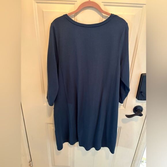 J Jill  Pure Jill Dark Blue Extra Soft Dress with Pockets size L - Picture 5 of 5